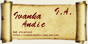 Ivanka Andić vizit kartica